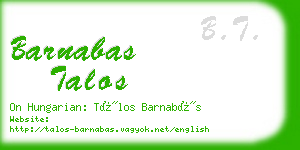 barnabas talos business card